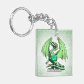 Birthstone Dragon: Emerald Sleutelhanger (Voorkant Links)