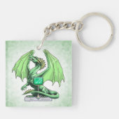 Birthstone Dragon: Emerald Sleutelhanger (Achterkant)