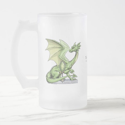 Birthstone Dragon van augustus: Peridot Matglas Bierpul (Links)