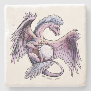 Birthstone Dragon van oktober: Opaal Stenen Onderzetter