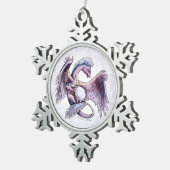 Birthstone Dragon van oktober: Opal Tin Sneeuwvlok Ornament (Rechts)
