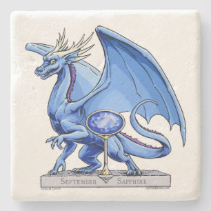 Birthstone Dragon van september: Saffier Stenen Onderzetter