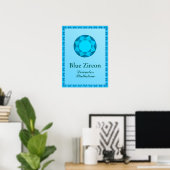 Birthstone Illustration for December - Blue Zircon Poster (Thuiskantoor)
