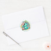 Birthstone March Aquamarijn Dragon Sticker (Envelop)