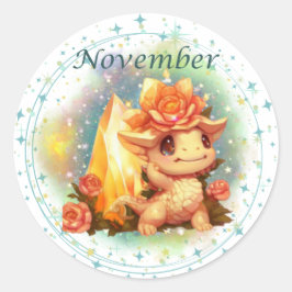 Birthstone November Topaz Dragon Sticker