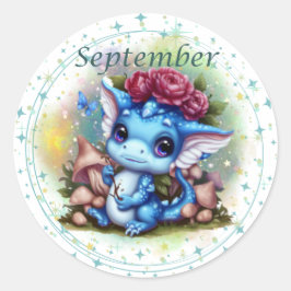 Birthstone September Sapphire Dragon Sticker