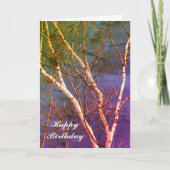 Birthtree Blanc Sky Nature Carte d'anniversaire (Devant)