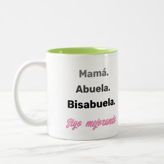 Bisabuela Zwangerschapsaankondiging Tweekleurige Koffiemok