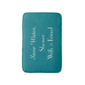 Biscay Bay Blue Save Water Funny Plush Badmat (Voorkant Verticaal)