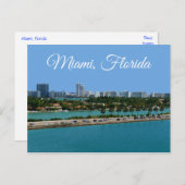 Biscayne Bay Miami Beach Florida Travel Briefkaart (Voorkant / Achterkant)