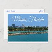 Biscayne Bay Miami Beach Florida Travel Briefkaart (Voorkant / Achterkant)