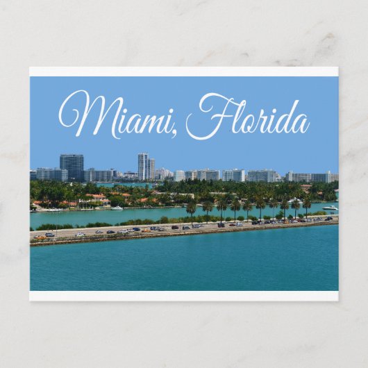 Biscayne Bay Miami Beach Florida Travel Briefkaart (Voorkant)