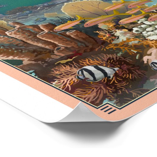 Biscayne Nationaal Park Litho Kunstwerk Poster (Hoek)