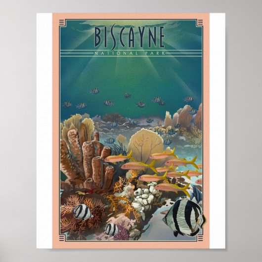 Biscayne Nationaal Park Litho Kunstwerk Poster (Voorkant)