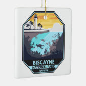 Biscayne National Park Florida Emblem Keramisch Ornament (Rechts)
