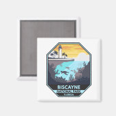 Biscayne National Park Florida Emblem Magneet (Voorkant / Achterkant)
