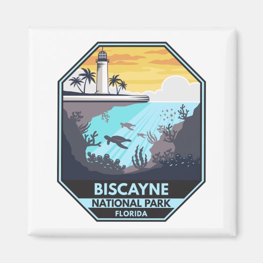 Biscayne National Park Florida Emblem Magneet (Voorkant)