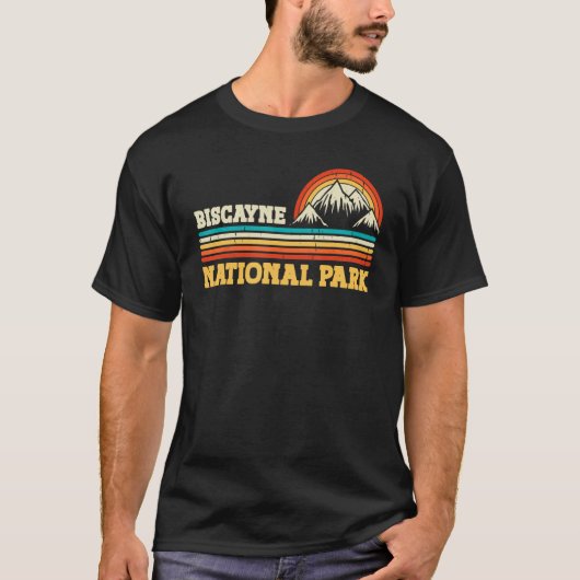 Biscayne National Park Mountain Trees & Sun Campin T-shirt (Voorkant)