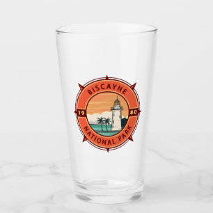 Biscayne National Park Retro Compass Emblem Glas