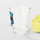 Biscayne National Park Turtle Illustratie Retro Shot Glas (Rechts)