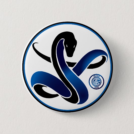 Biscione Nerazzurro Inter (slangen) Ronde Button 5,7 Cm (Voorkant)