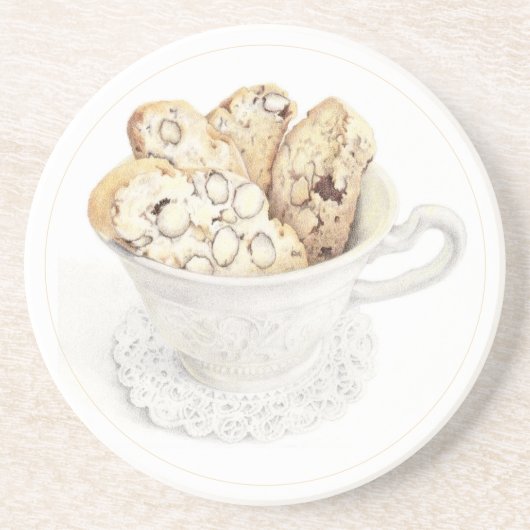 BISCOTTI Dessous de verre rond en grès (Devant)