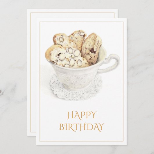 BISCOTTI Happy Birthday 5x7 Flat Kaart (Voorkant / Achterkant)