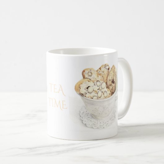 BISCOTTI "HEURE DU THÉ" Mug Blanc (Devant droit)
