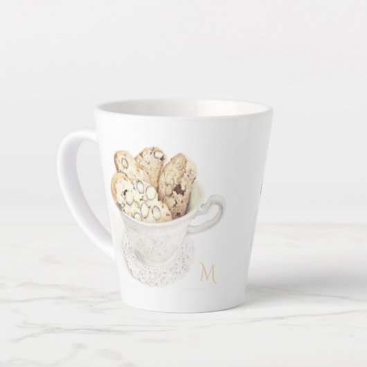 BISCOTTI Latte Mok + Initiaal (Linkerhoek)