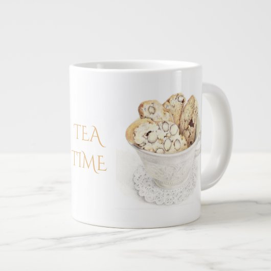 BISCOTTI "TEA TIME" Big White Mug (Devant droit)
