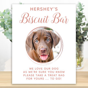 Biscuit Bar Huisdier Foto Rose Goud Honden Huwelij Poster