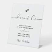 Biscuit Bar teken | Dog Treat Huwelijksgunsten tek Reclamebord Met Voetstuk (Voorkant)