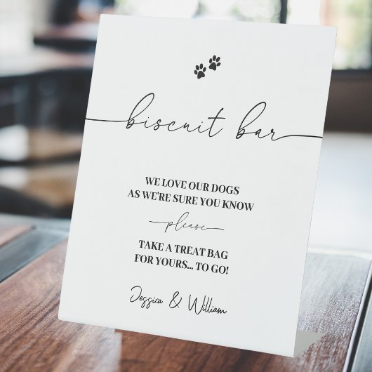 Biscuit Bar teken | Dog Treat Huwelijksgunsten tek Reclamebord Met Voetstuk