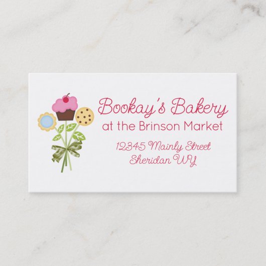 biscuit bouquet de cupcake carte de visite (Devant)