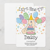 Biscuit Samoyed Chien Anniversaire Fête Invitation (Devant / Derrière)