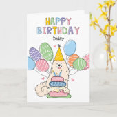 Biscuit Samoyed Chien Bonne Carte d'Anniversaire (Fleur jaune)