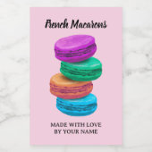 Biscuits de macaron français étiquette modèle (Étiquettes simples)