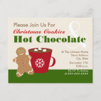 Biscuits de Noël et invitation de chocolat chaud