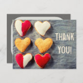 Biscuits en forme de coeur sur le carte de (Devant / Derrière)