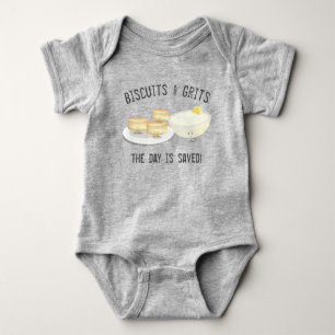 Biscuits en Grits Cute Food Cartoon Romper