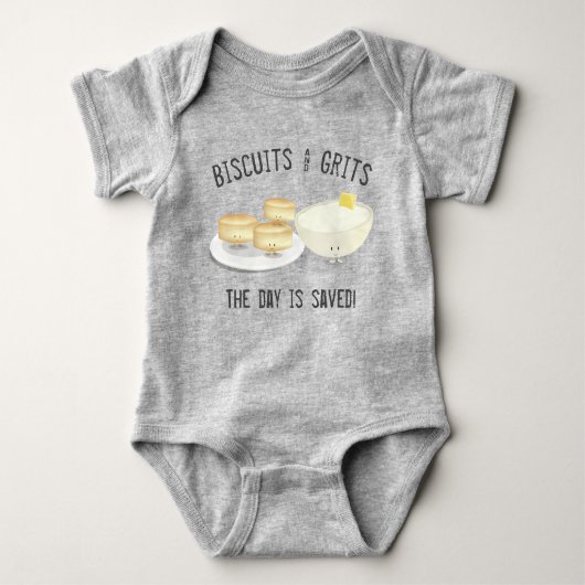 Biscuits en Grits Cute Food Cartoon Romper (Voorkant)