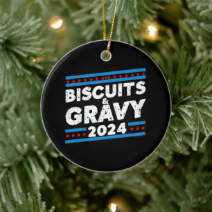 Biscuits en jus 2024 presidentsverkiezingen keramisch ornament