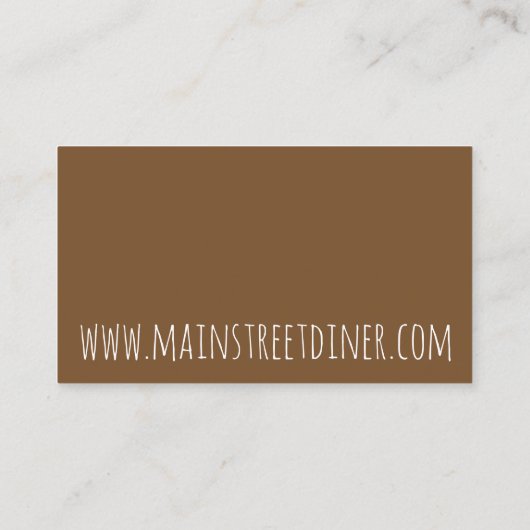 Biscuits en sauskorrelige Chef Diner Restaurant Visitekaartje (Achterkant)