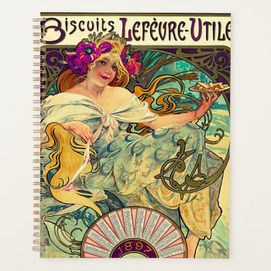 Biscuits Lefevre-Utile van Alphonse Mucha (1896) Planner (Voorkant)