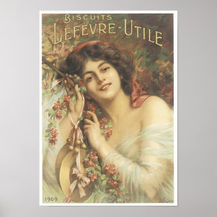 Biscuits Lefevre Utile Vintage AD 2 Poster