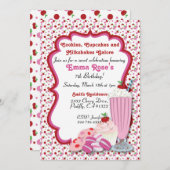 Biscuits, milkshake, et invitation 2 de petit (Devant / Derrière)