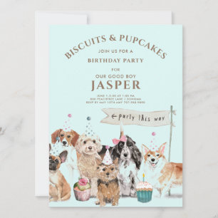 Biscuits & Pup Cakes Hond Verjaardagsfeest Kaart