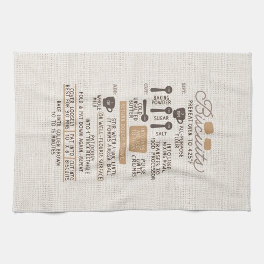Biscuits Recipe Kitchen Towel Theedoek (Horizontaal)