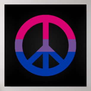 Biseksualiteit vlag vredesteken poster