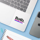 Biseksueel Beide Sticker (Laptop met iPhone)
